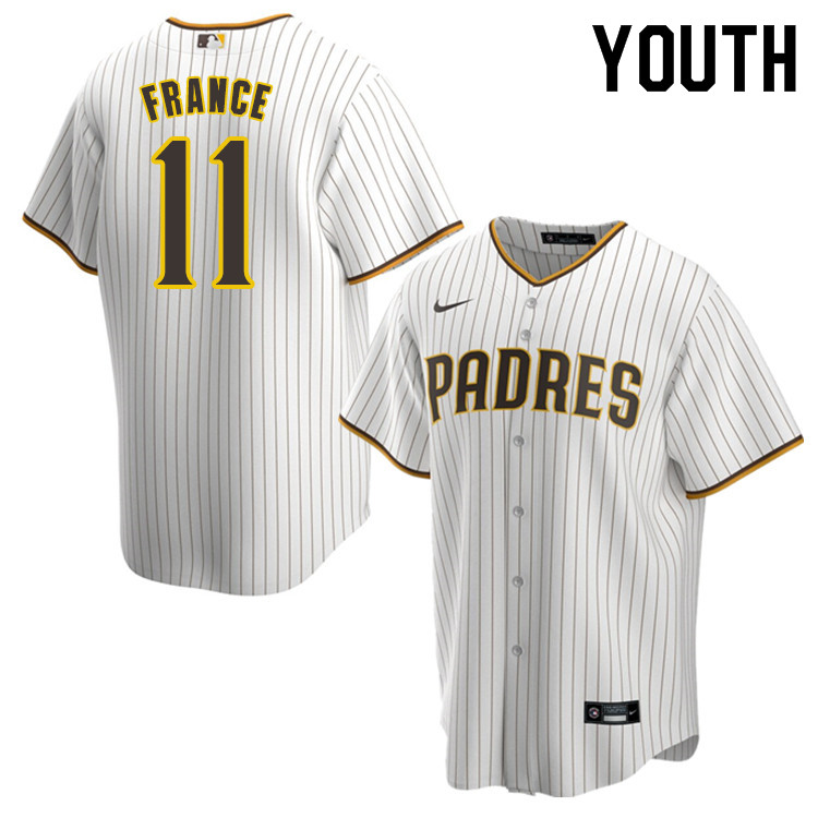 Nike Youth #11 Ty France San Diego Padres Baseball Jersey Sale-White